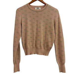 Robert Rodriguez Women's Dusty Pink Gold Polka Dot Crewneck Sweater M